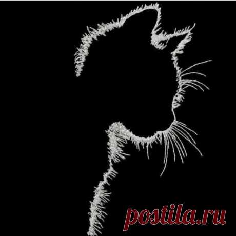 Необычные идеи для контурной вышивки на черном фоне