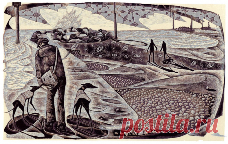 On Eccles Beach - a wood engraving by Neil Bousfield – St. Jude's Prints