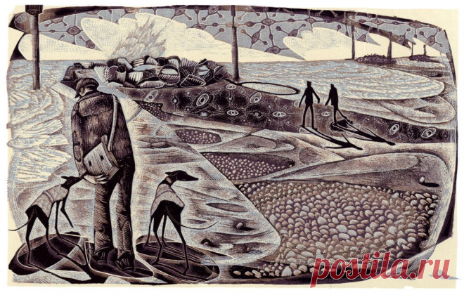 On Eccles Beach - a wood engraving by Neil Bousfield – St. Jude's Prints