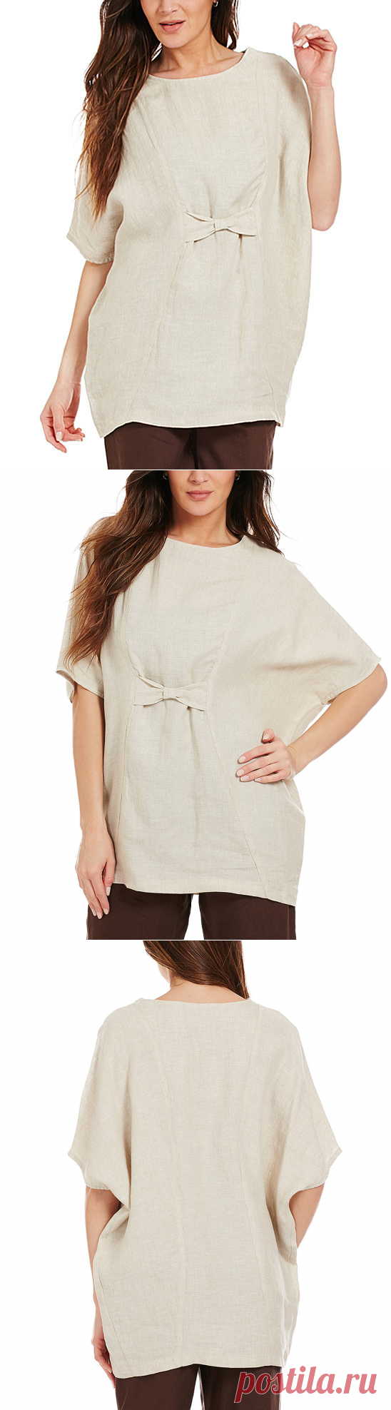 Eva Tralala Beige Linen Dolman Tunic | zulily