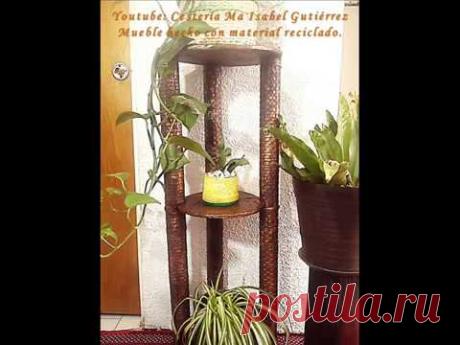 Mueble multi usos hecho de cartón y papel. DIY