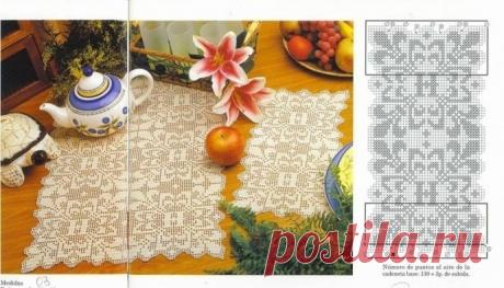 Филейные салфетки Филейные салфеткиПо этим же схемам можно вышивать крестиком.