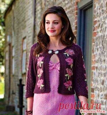 Кардиган "Пион" от Саши Каган. Серия "Знакомьтесь - интарсия!" - Жаккард - Страна Мам