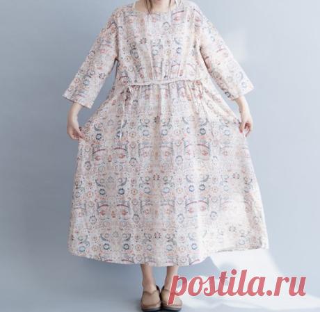 Women large size linen dress, Long Maxi Dress, Women linen tunic dress 【Fabric】 linen 【Color】 picture color 【Size】 Shoulder width 52cm / 20 Sleeve 37cm / 14 Bust 108cm / 42 Length 118cm / 46 Have any questions please contact me and I will be happy to help you.