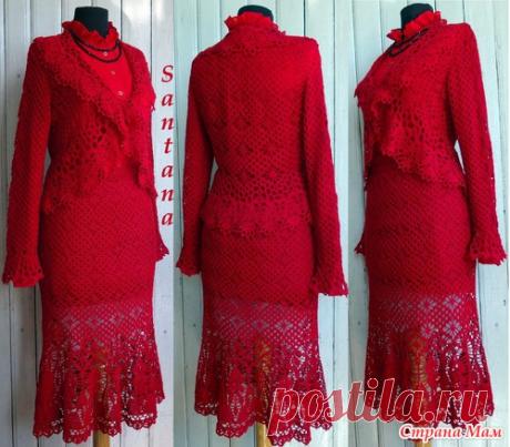 Красный костюм из полушерсти (много фото) - Страна Мам