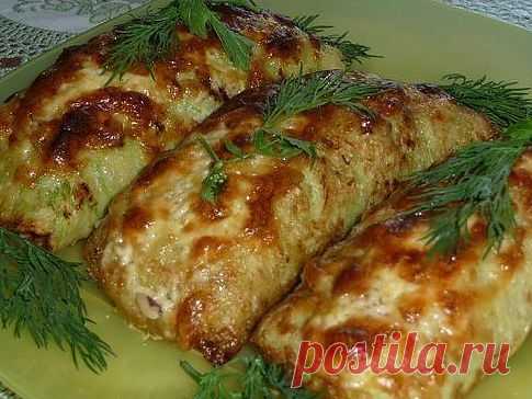 Кабачковые рулетики с начинкой..