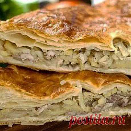 Сочный пирог с курицей из слоеного теста рецепт – паста и пицца