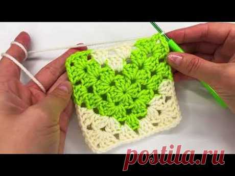 Crochet granny square Valentine’s Day heart ❤️