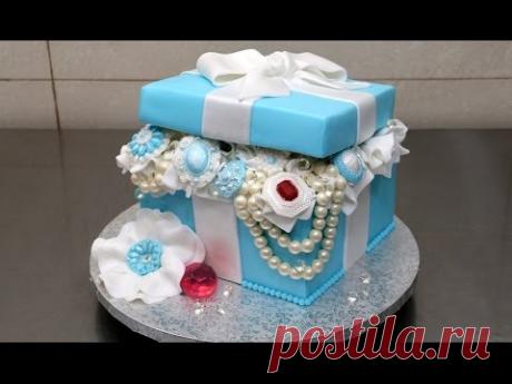 Tiffany Gift Box Pearls and Diamonds Cake - How To Make