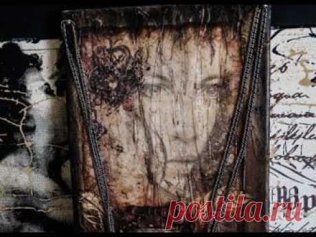 Декупаж на холсте. ￼Mixed-media. Очень интересный эффект..