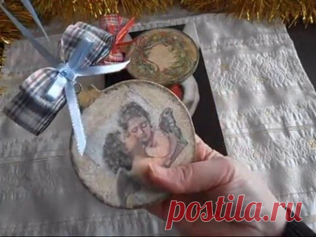 Декупаж на канве в подарок. И ещё игрушки:))