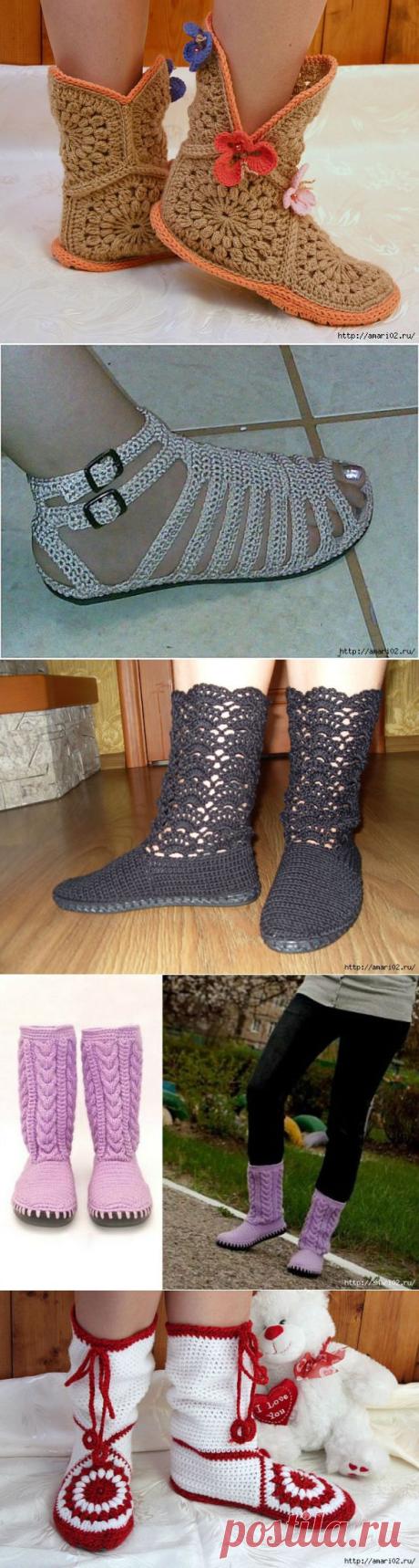 Вяжем тапочки кеды для дома..