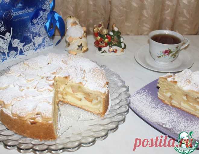 Пирог яблочный со сметанной заливкой – кулинарный рецепт