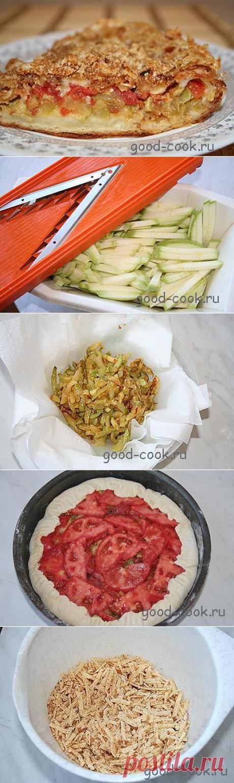 Хорошая кухня - пирог с кабачками и помидорами. Кулинарная книга рецептов. Салаты, выпечка.