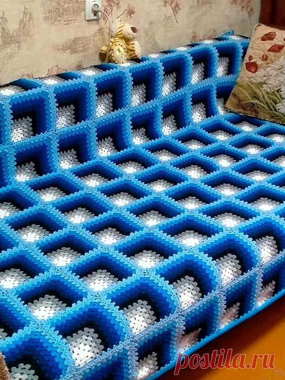 Пледы из квадратов крючком: схемы фото и описание