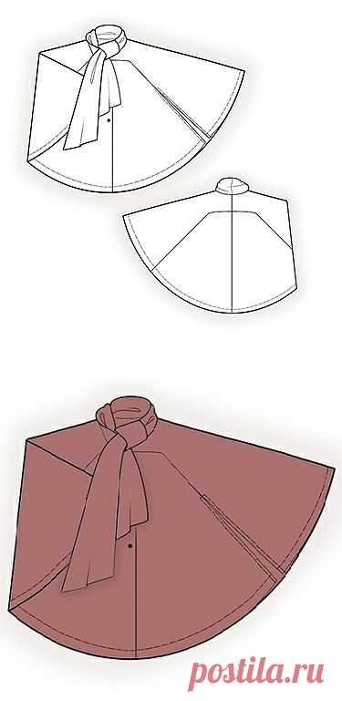 4280 ПОНЧО С ВОРОТНИКОМ-ШАРФОМ