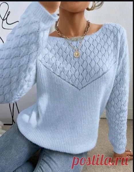 Ажурные кофточки спицами со схемами. Вязаный свитер Я Хозяйка