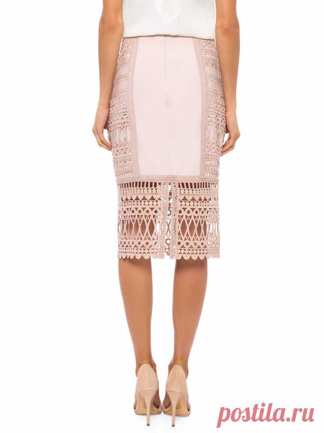 Saia Midi Renda - Iorane - Nude - Shop2gether
