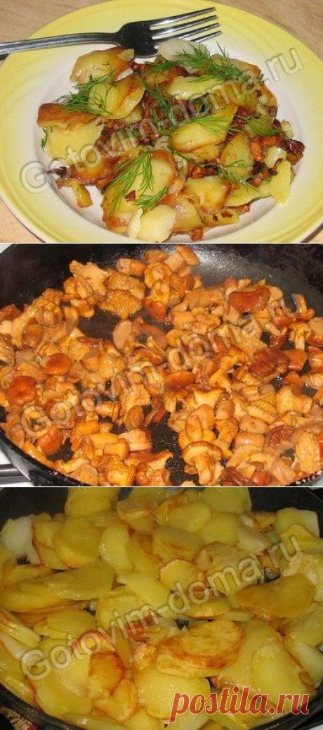 Рецепт: Картошка, жаренная с луком и грибами