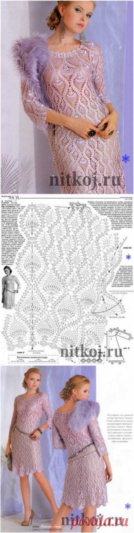 Платье вязаное узором «Ананас» » Ниткой - вязаные вещи для вашего дома, вязание крючком, вязание спицами, схемы вязания