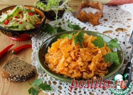 Тушеный капустняк с рисом - кулинарный рецепт