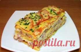 Самые вкусные рецепты: Лазанья с помидорами, сыром и ветчиной