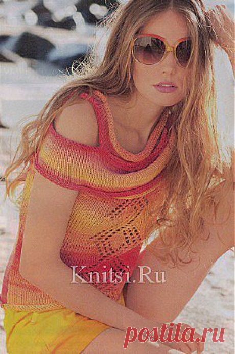 Топ с переходом цвета нити. Вязание для женщин / Топы / Спицами