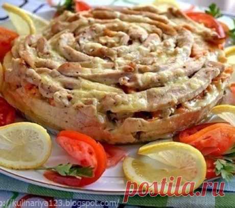 Мясной пирог &quot;Чайная роза&quot;