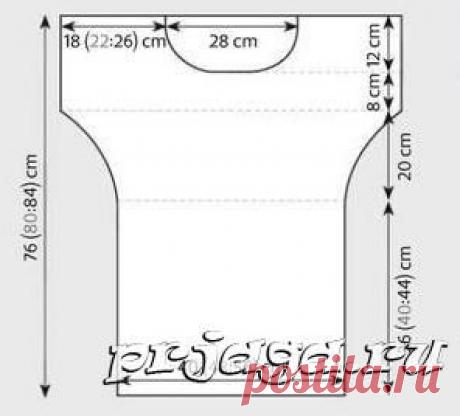 Вяжем спицами тунику с ажурным узором