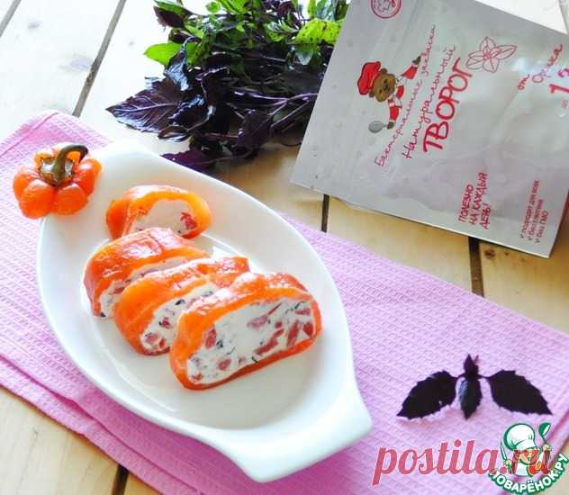 Перец, фаршированный творогом и помидорами Кулинарный рецепт