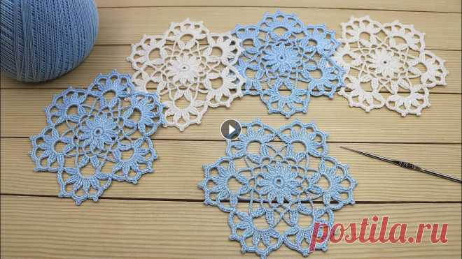 Ажурный МОТИВ КРЮЧКОМ мастер-класс по вязанию Crochet lace motif patterns free Пряжа турецкого производства фирмы: YARNART VIOLET / ВИОЛЕТ / 100% МЕРСЕРИЗОВАННЫЙ ХЛОПОК, в 50 гр - 282м или MADAME TRICOTE MAXI / МАКСИ / 100% МЕРСЕ...