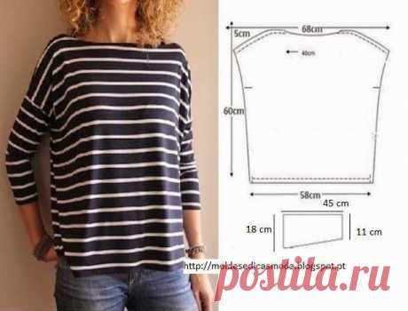 Простая выкройка тельняшки / Простые выкройки /