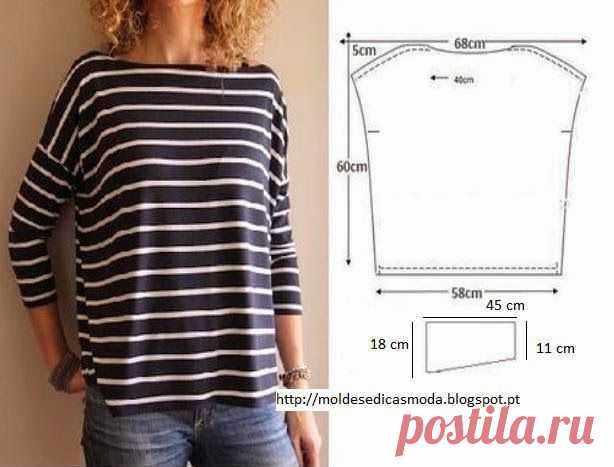 Простая выкройка тельняшки / Простые выкройки /