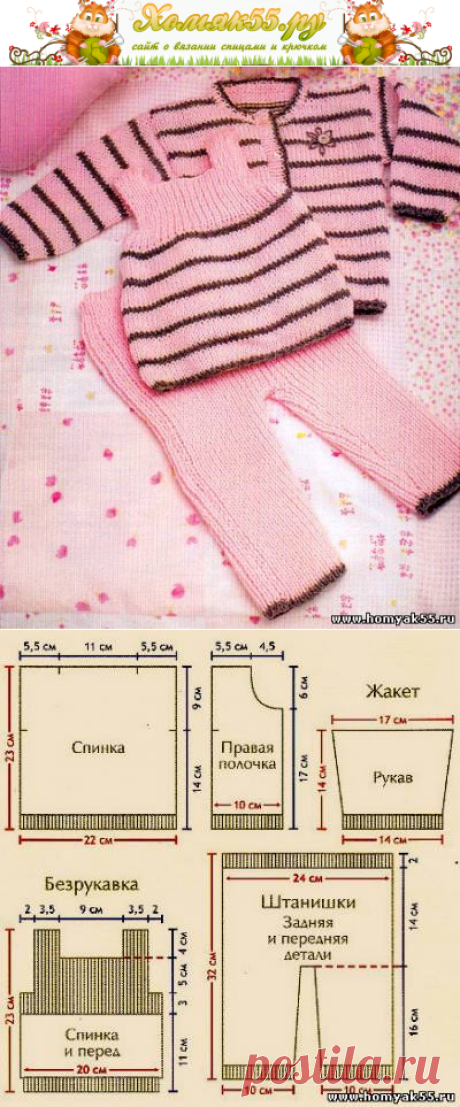 Вязание комплекта “Модное трио”