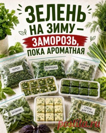 ЗЕЛЕНЬ НА ЗИМУ — ЗАМОРОЗЬ, ПОКА АРОМАТНАЯ