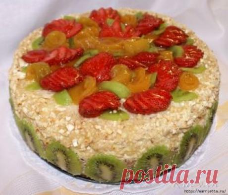 Сливочный ягодно-фруктовый торт. Вкусный рецепт