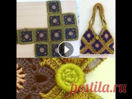 Сумка из квадратов крючкомЧасть 2  Ручки,сборка.women's crochet bagmp4 ссылка на часть 1: Собираем Сумку из квадратов.Для сумки связала 10квадратов.Соединила ст.бн нитками Ирис в тон. ручки тоже связала крючком.Крючок исп...