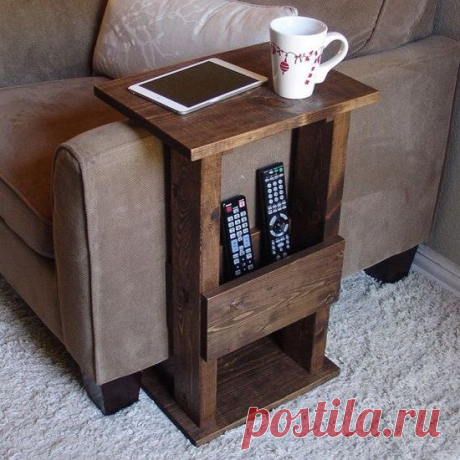 Sofa Chair Arm Rest Table Stand II with Shelf and Storage Pocket for Magazines | Пещеры, Подносы и Хранение