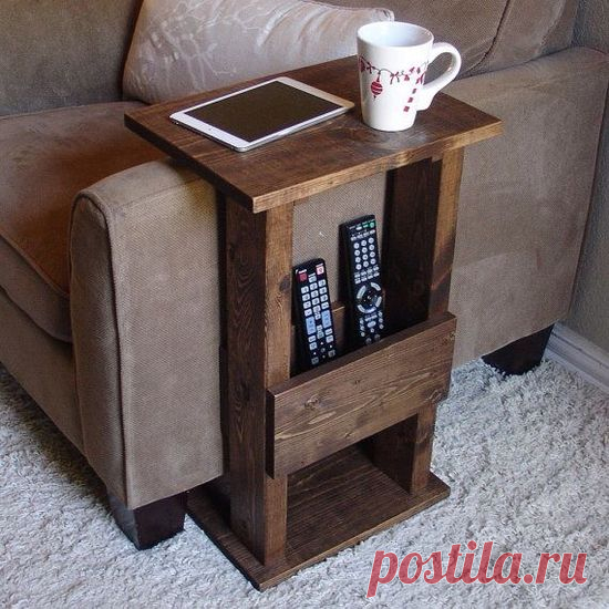 Sofa Chair Arm Rest Table Stand II with Shelf and Storage Pocket for Magazines | Пещеры, Подносы и Хранение