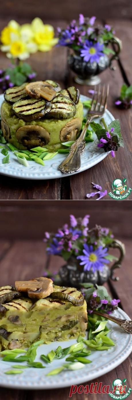 Гороховая каша с грибами и баклажанами - кулинарный рецепт