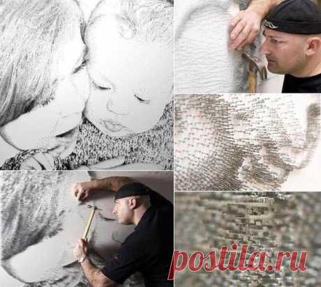 Картина из гвоздей.