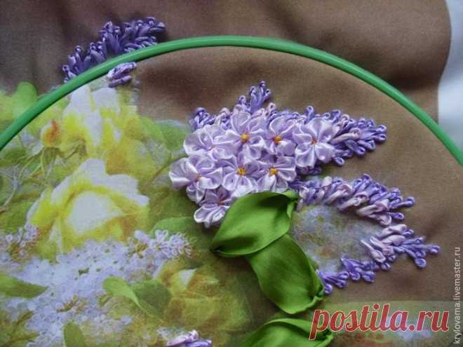Вышить сирень лентами? Легко!