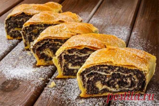 Мягкий, сладкий, ароматный штрудель с маком