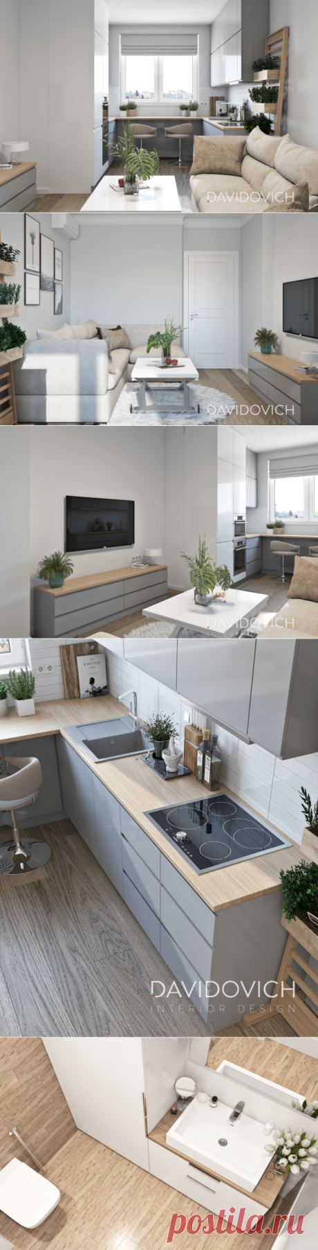 ЖК на Панельной 4 (49 sq.m.) • Дизайн-проект • DAVIDOVICH.design