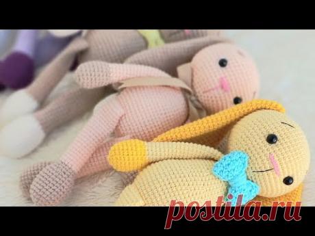 Мастер класс зайчик крючком. 2 часть.