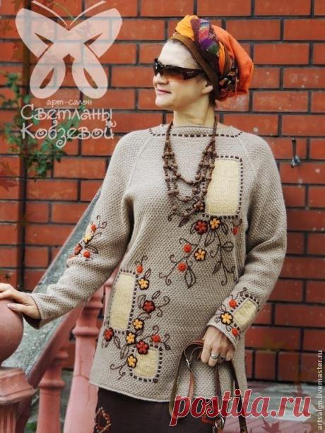 Купить Джемпера коллекции &quot;Русский сувенир&quot; - бежевый, бежево-коричневый, осенняя мода, осенние краски