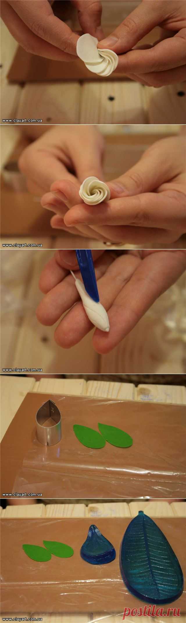 Плюмерия из холодного фарфора.