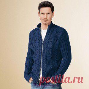 Мужской жакет на молнии вязаный спицами. Как вязать мужской жакет спицами | Домоводство для всей семьи