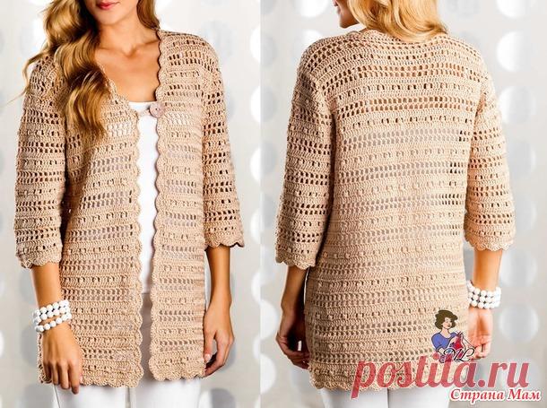 Кардиган из льна - Все в ажуре... (вязание крючком) - Страна Мам