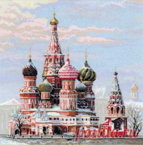 Вышивка «Москва. Собор Василия Блаженного» | Скачать схему бесплатно